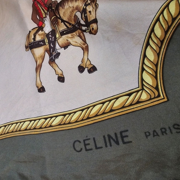 CELINE Paris Large Pure Silk Scarf - Picture 12 of 12